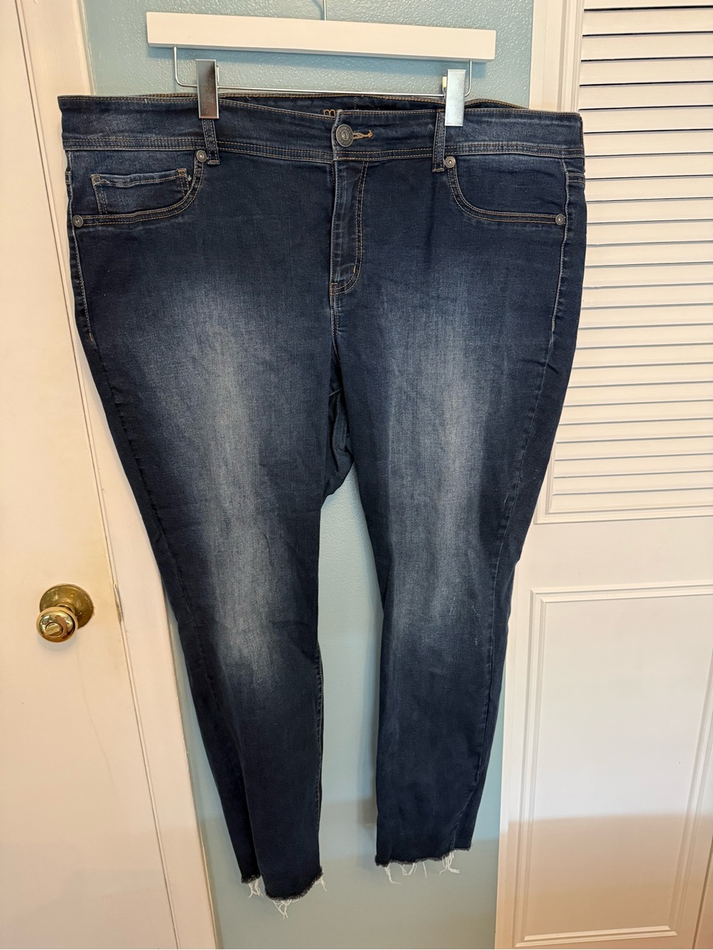Maurices Distressed Hem Dark Wash Ankle Jeans